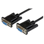StarTech SCNM9FF2MBK 2m Black DB9 Serial RS232 Null Modem Cable F/F