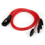 StarTech SAS8087S4R50 500mm SAS Cable - SFF-8087 To 4x Latching SATA Reverse