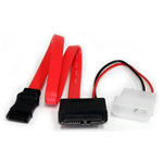 StarTech SLSATAF12 300mm Slimline SATA To SATA Data Cable With LP4 Molex Power