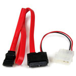 StarTech SLSATAF20 500mm Slimline SATA To SATA Data Cable With LP4 Molex Power