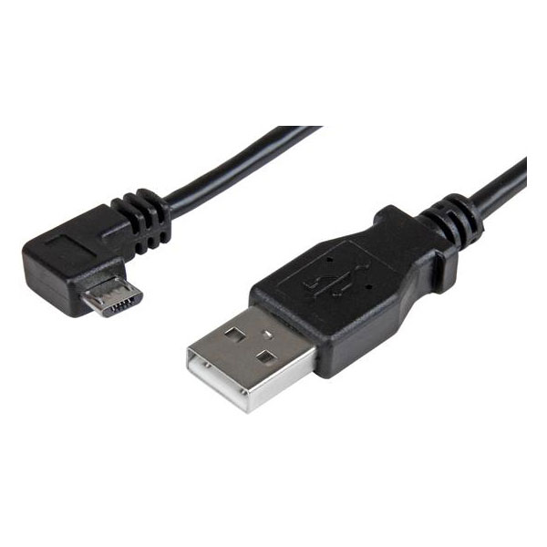 StarTech.com USBAUB1MRA 1m Micro USB Cable - A To Right Angle Micro B ...