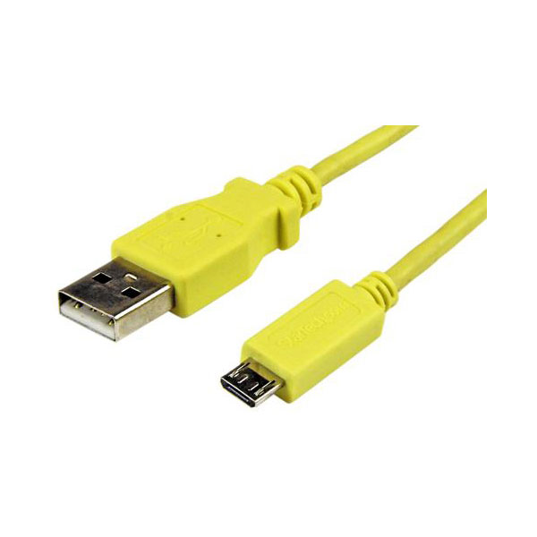 StarTech.com USBAUB1MYL Micro-USB Cable - M/M - 1m, Yellow | Rapid Online