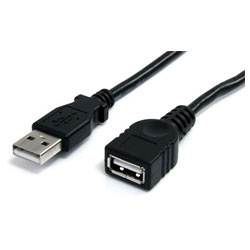 StarTech.com USBEXTAA3BK 3 ft Black USB 2.0 Extension Cable A To A - M/F