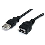StarTech.com USBEXTAA3BK 3 ft Black USB 2.0 Extension Cable A To A - M/F