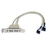 StarTech.com USBPLATELP 2 Port USB A Female Low Profile Slot Plate Adapter