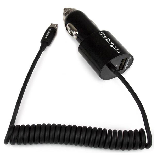  USBUB2PCARB Micro USB 2 Port Black Car Charger Cable