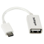 StarTech.com UUSBOTGW 5in White Micro USB To USB OTG Host Adapter M/F