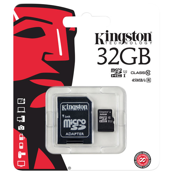 Kingston SDC10G2/32GB microSDHC UHS-I Card (Class 10) - 32GB | Rapid Online