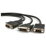 StarTech DVIVGAYMM6 DVI-I Male To DVI-D Male + VGA Male Splitter