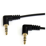 StarTech MU1MMS2RA 300mm Slim 3.5mm Right Angle Stereo Audio Cable - M/M