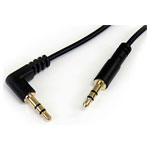 StarTech MU3MMSRA 1m Slim 3.5mm To Right Angle Stereo Audio Cable - M/M