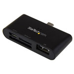 StarTech.com FCREADU2OTGB Micro USB OTG To 3 in 1 Card Reader