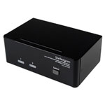 StarTech.com SV231DDVDUA 2 Port USB DVI VGA Dual Display KVM Switch with Audio