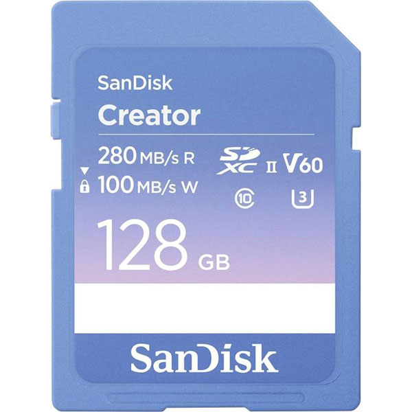 SanDisk SDSDXEP-128G-GNCIS Creator SDXC card 128GB Class 10 v60 UH...