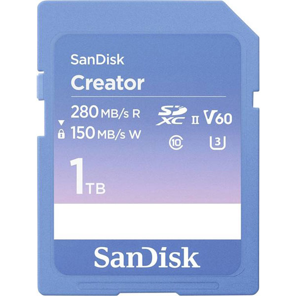 SanDisk SDSDXEP-1T00-GNCIS SDXC card 1TB Class 10 V60 UHS-II U3 Wr...