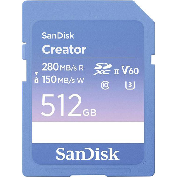 SanDisk SDSDXEP-512G-GNCIS Creator SDXC Card 512GB V60 UHS-II Clas...