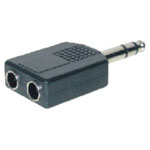 TruComponents 200744 Adapter Jack plug 6.35mm - Jack socket 6.35mm Stereo Pins:3