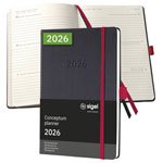 Sigel C2608 Conceptum Week planner 2026 Hardcover A5 Black/Red 192 pages