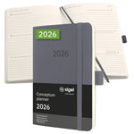 Sigel C2637 Conceptum Week planner A6 Softcover 2026 Dark grey 176 pages