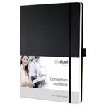 Sigel CO115 CONCEPTUM Notebook Squared Black A4+ 97 Sheets Paper Pads Labels