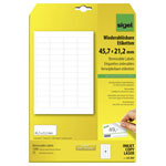Sigel LA204 Paper Pads Labels white rectangular self-adhesive removable