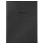 Sigel SM203 Menu folder A5 Black rubber binding incl 2 pockets for 8 pages