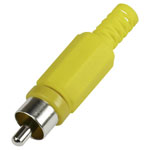 TruComponents 202592 RCA connector Plug, straight,Pins:2 Yellow