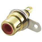 TruComponents 202596 RCA connector Socket, Vertical,Pins:2 Red
