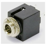 TruComponents 202606 3.5 mm audio jack Socket, Vertical,Pins:3 Stereo Black