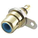 TruComponents 202612 RCA connector Socket, Vertical,Pins:2 Blue