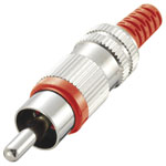 TruComponents 202615 RCA connector Plug, straight,Pins:2 Red