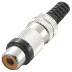 TruComponents 202618 RCA connector Socket, straight,Pins:2 Black