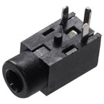 TruComponents 202620 2.5 mm audio jack Socket, horizontal,Pins:2 Mono Black