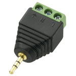 TRUCOMPONENTS 202623 2.5 mm audio jack Plug, straight,Pins:3 Stereo Black