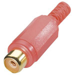 TruComponents 202726 RCA connector Socket, straight,Pins:2 Red