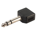 TruConnect Stereo 6.3mm to 2x 3.5mm Jack Socket Adaptor