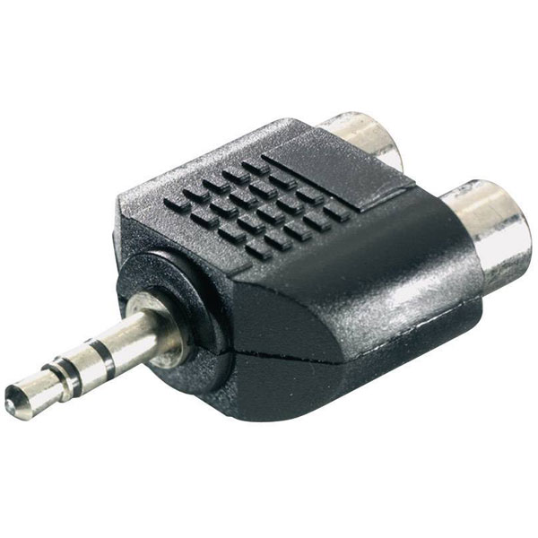 SpeaKa SP-7870248 Y adapter Jack 3.5mm to 2x RCA sockets Black