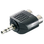 SpeaKa SP-7870248 Y adapter Jack 3.5mm to 2x RCA sockets Black
