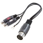 SpeaKa Professional SP-7870284 Audio Y adapter Black RCA DIN connector