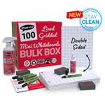 Show-me B/GLB Box of 100 x A4 Lined/Grid Double Boards,pens,erasers +2 cloths