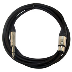 Neutrik RAPIDCABLE11 3m Microphone Cable Stereo Jack NP3C to XLR Female NC3FX