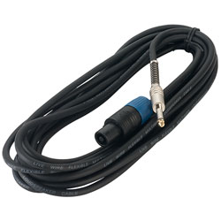 Livewire BROAD560LU6BK Mono Jack Plug to 4 Pole Speaker Connector Lead Black 6m