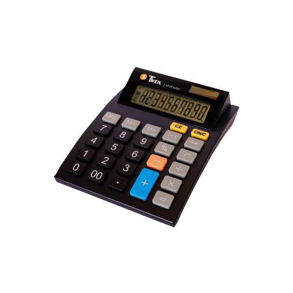 Twen J-1010 1554184 calculator compact grey ergonomic design dual ...