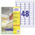 Avery-Zweckform L4736REV-100 Universal Labels 45.7x21.2mm White Removable 4800pc