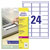 Avery-Zweckform L6146-20 NoPeel Security Labels 63.5x33.9mm 480 Labels White