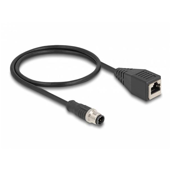 Delock 60067 RJ45 / M12 Network adapter S/FTP 0.50 m Black 1 pc(s)