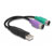 Delock 61051 USB 2.0 Adapter [1x USB 2.0 connector A - 2x PS/2 socket] 0.17 m