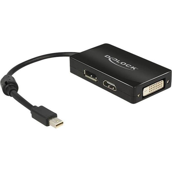 Delock 62623 Mini DisplayPort to DisplayPort/HDMI/DVI Adapter Pass...