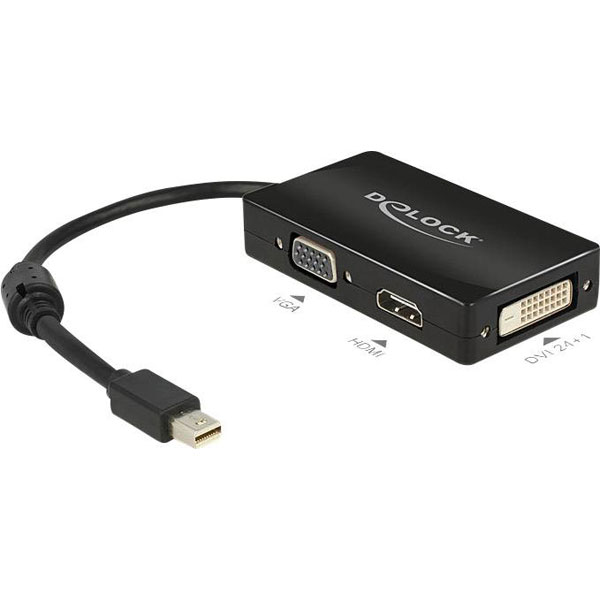 Delock 62631 Mini DisplayPort to VGA / HDMI / DVI Adapter Passive ...