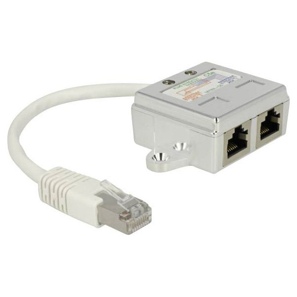 Delock 65224 RJ45 Port Doubler 1x RJ45 Plug to 2x RJ45 Jack 15cm C...